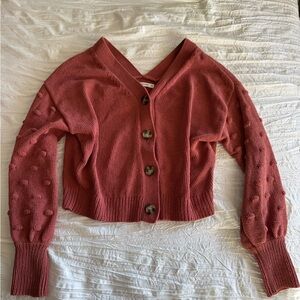 Women's Rose Button-Up Sweater